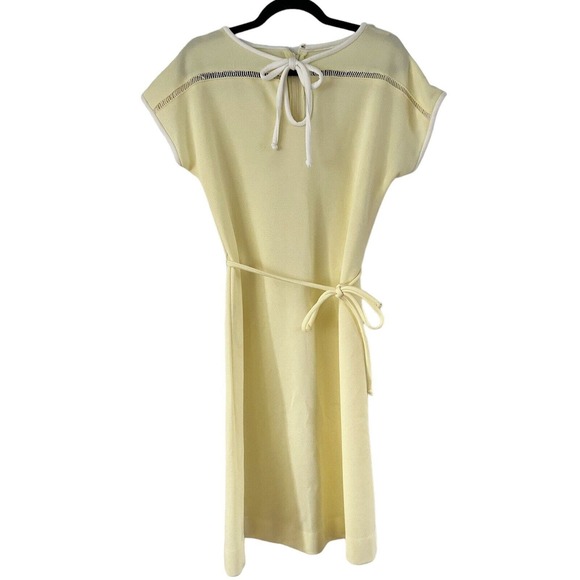 Toni Todd Dresses & Skirts - Vintage 1960s-1970s Pale Yellow Short Sleeve Knit Dress Size Medium